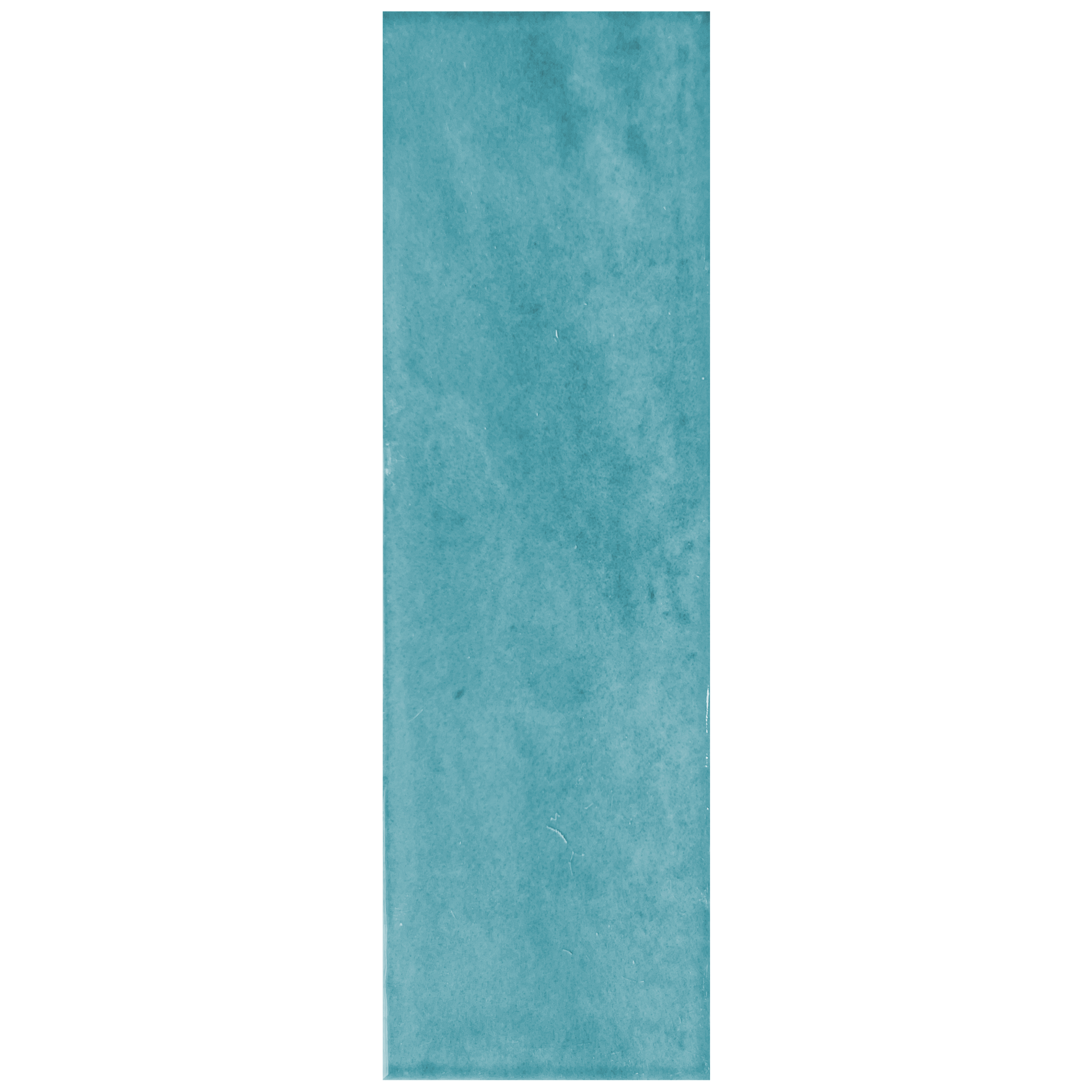 Candy 2x6" porcelain tile in elegant turquoise with a glossy texture, ideal for unique and contemporary designs.