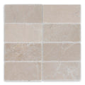 Botticino Marble Tumbled Tile 6x12 with a soft beige tone and natural veining, perfect for elegant interiors.