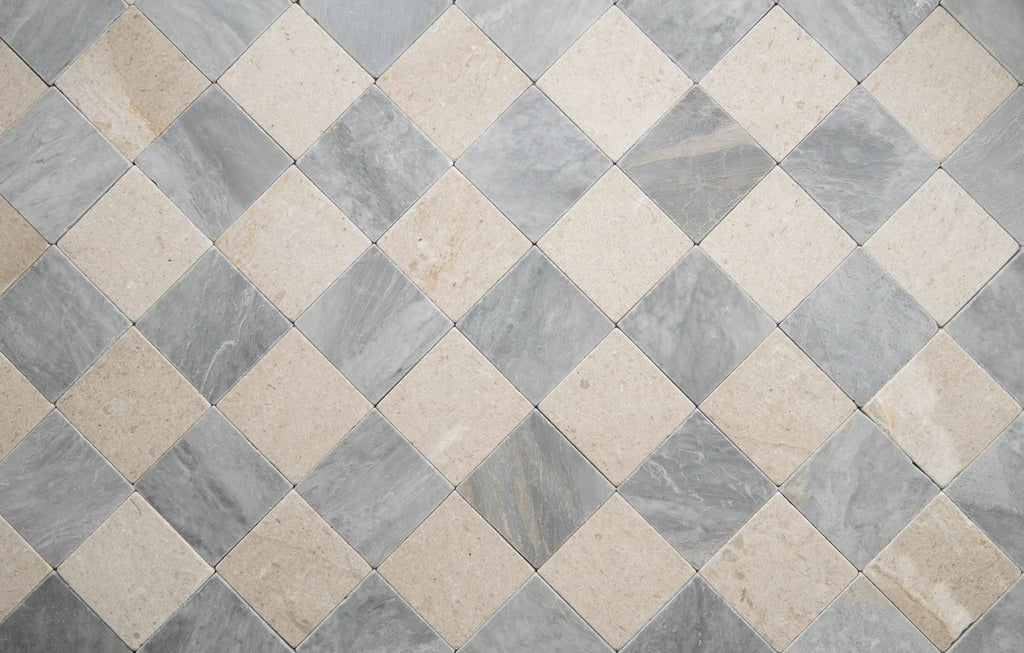 Bardiglio 4"x4" Tumbled Marble Tile