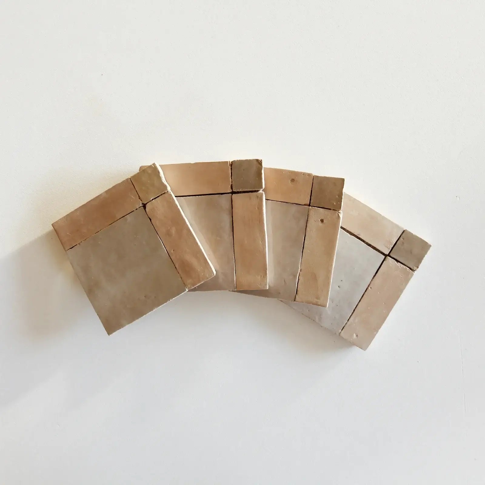 Latte, Oat & Clay- Moroccan Zellige Square Mosaic by Tilesofezra