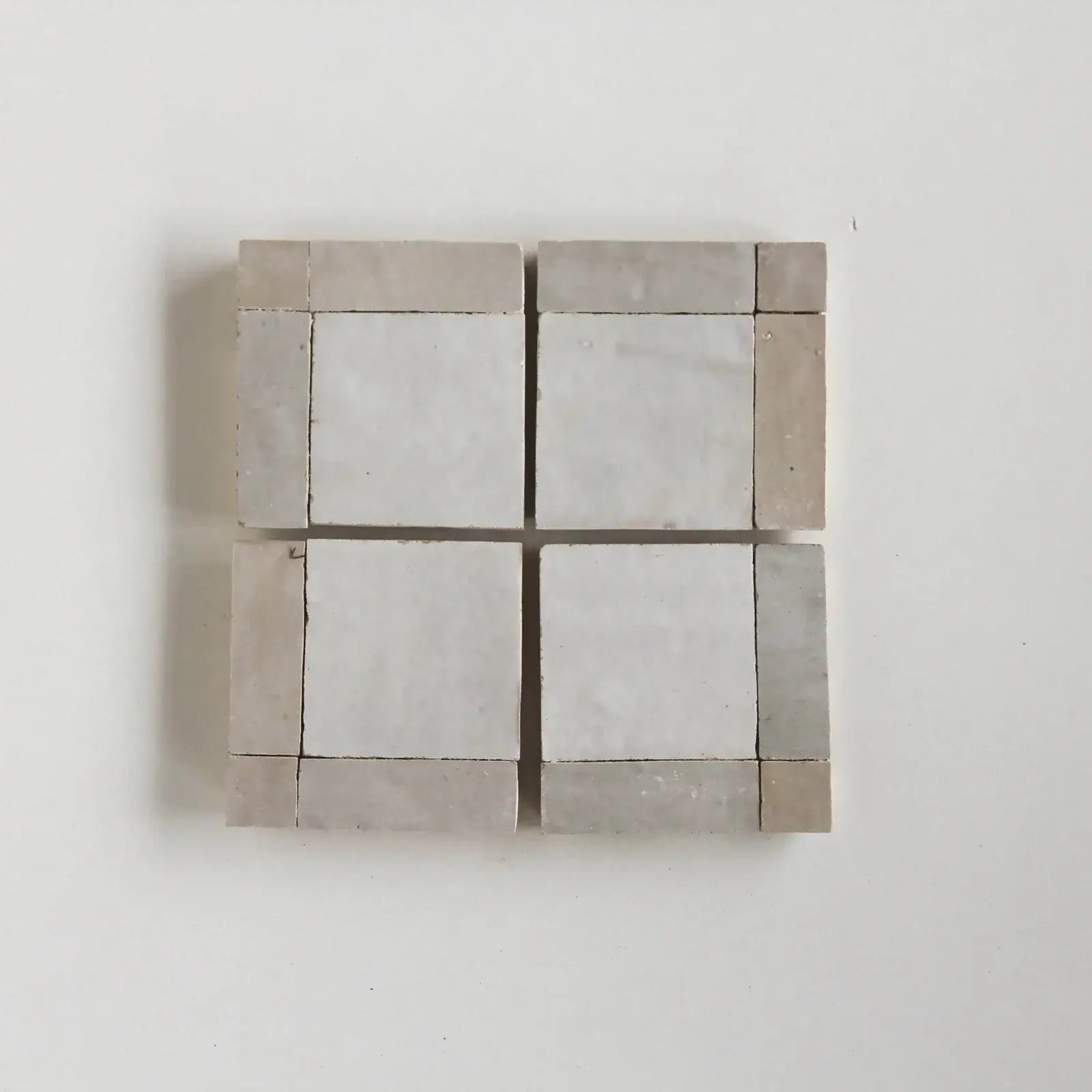Snow & Dust - Moroccan Zellige Square Mosaic by Tilesofezra