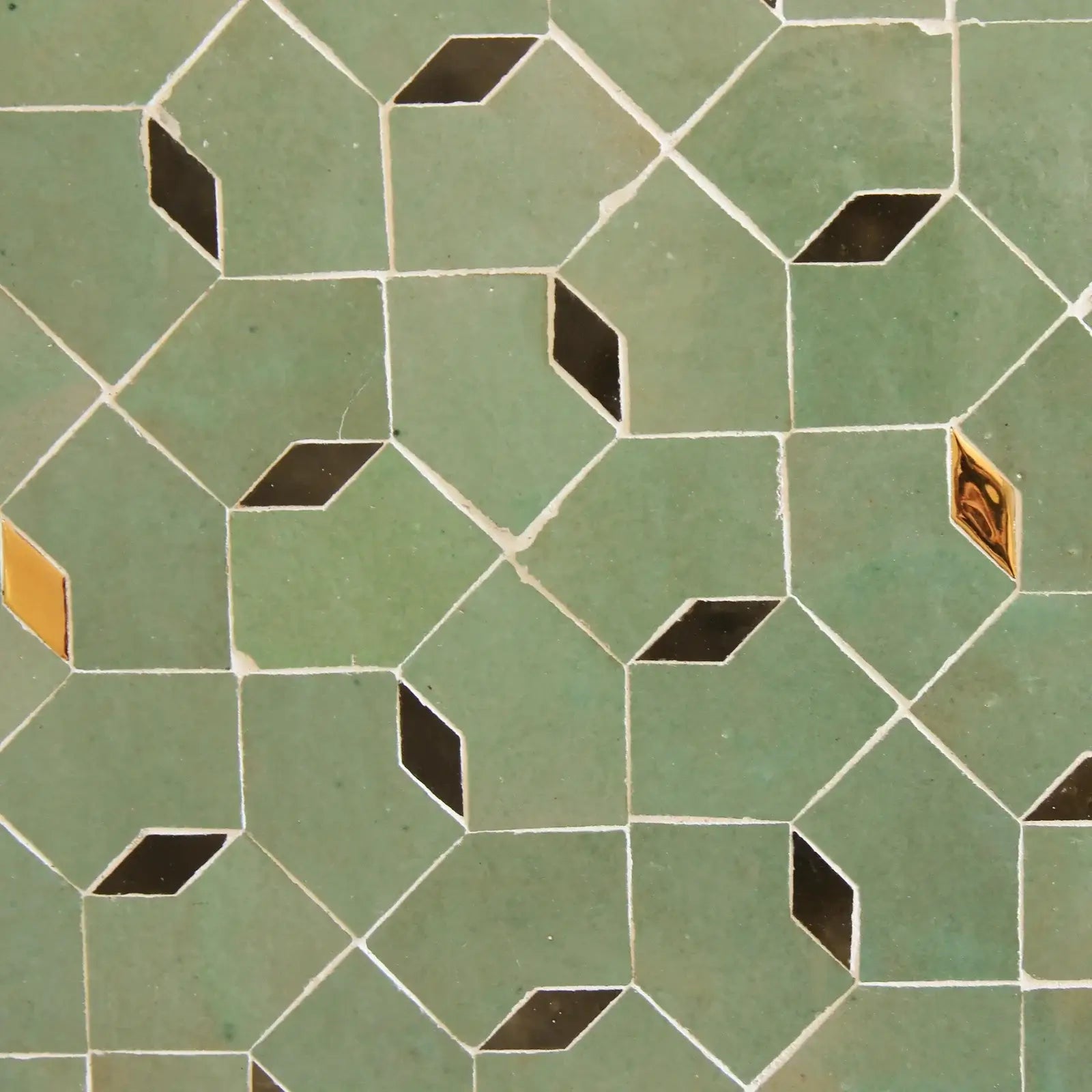 Avocado, Oliva & Oro inserts - Moroccan Zellige Mosaic by Tilesofezra