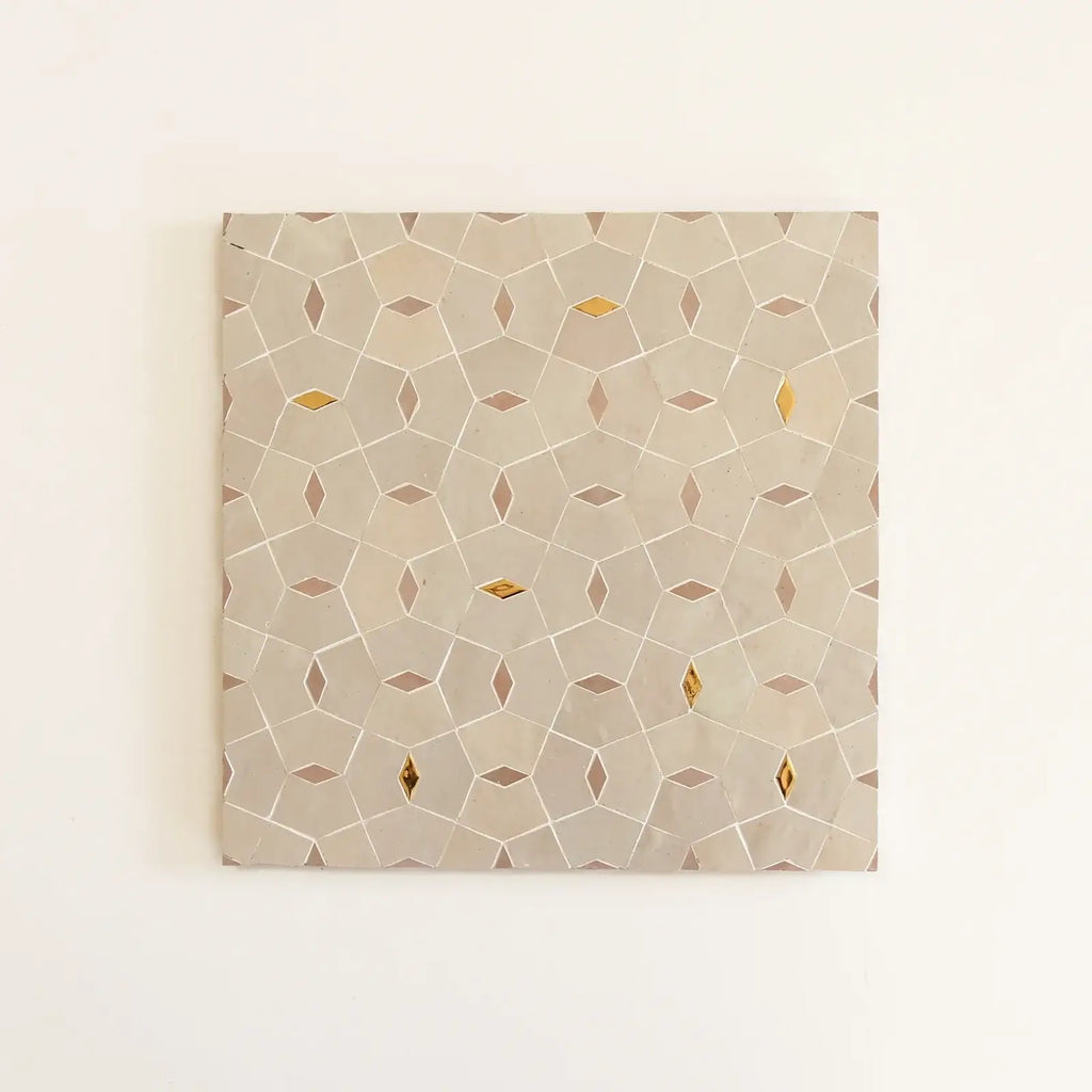 Dust, Moroccan Pink & Oro inserts - Moroccan Zellige Mosaic by Tilesofezra
