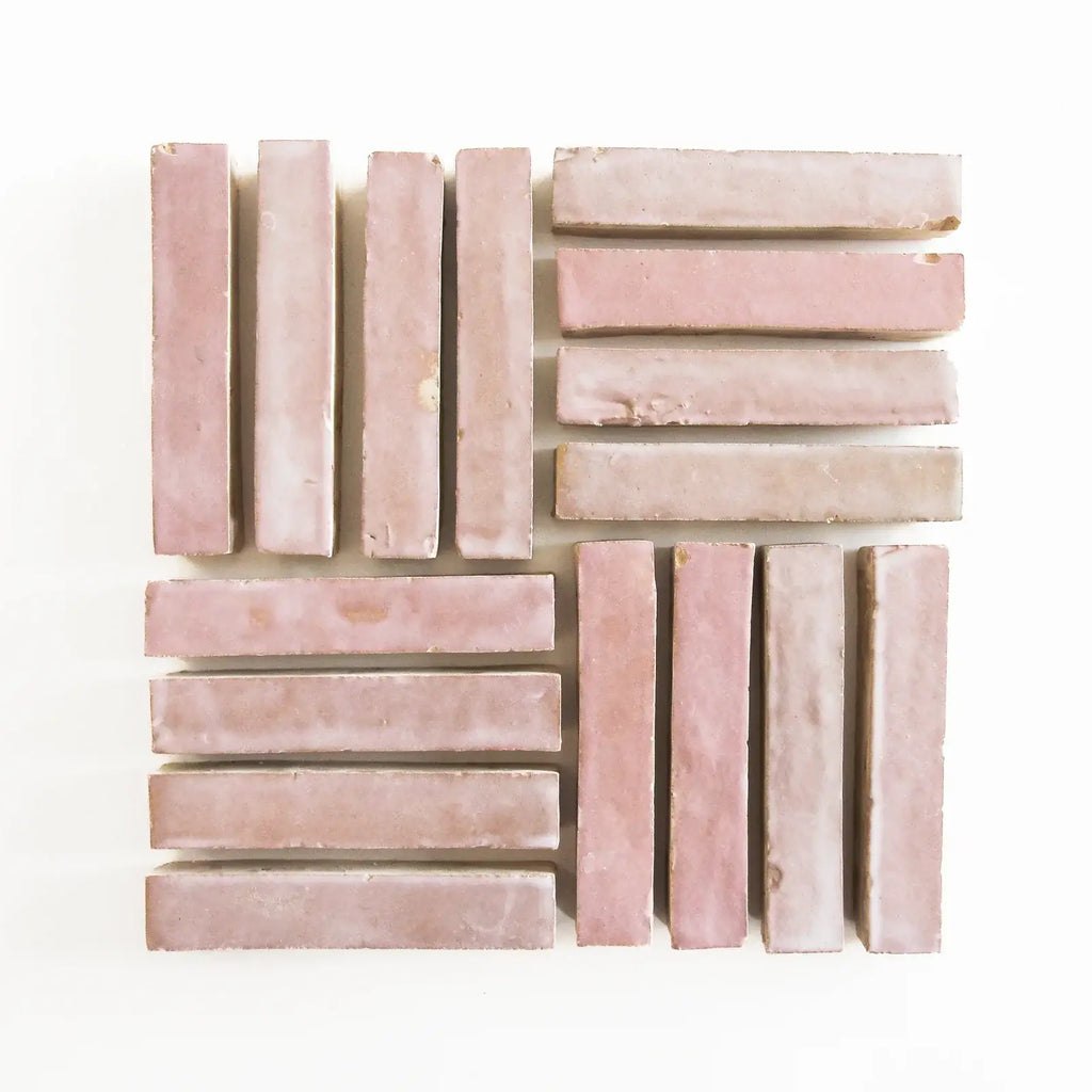 Skinny Moroccan Pink Bejmat 6"x1" by Tilesofezra