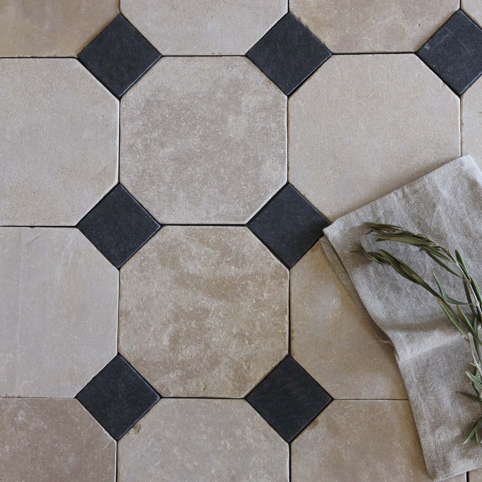Meknes & Black 8"x8" Octagon Matte by Tilesofezra