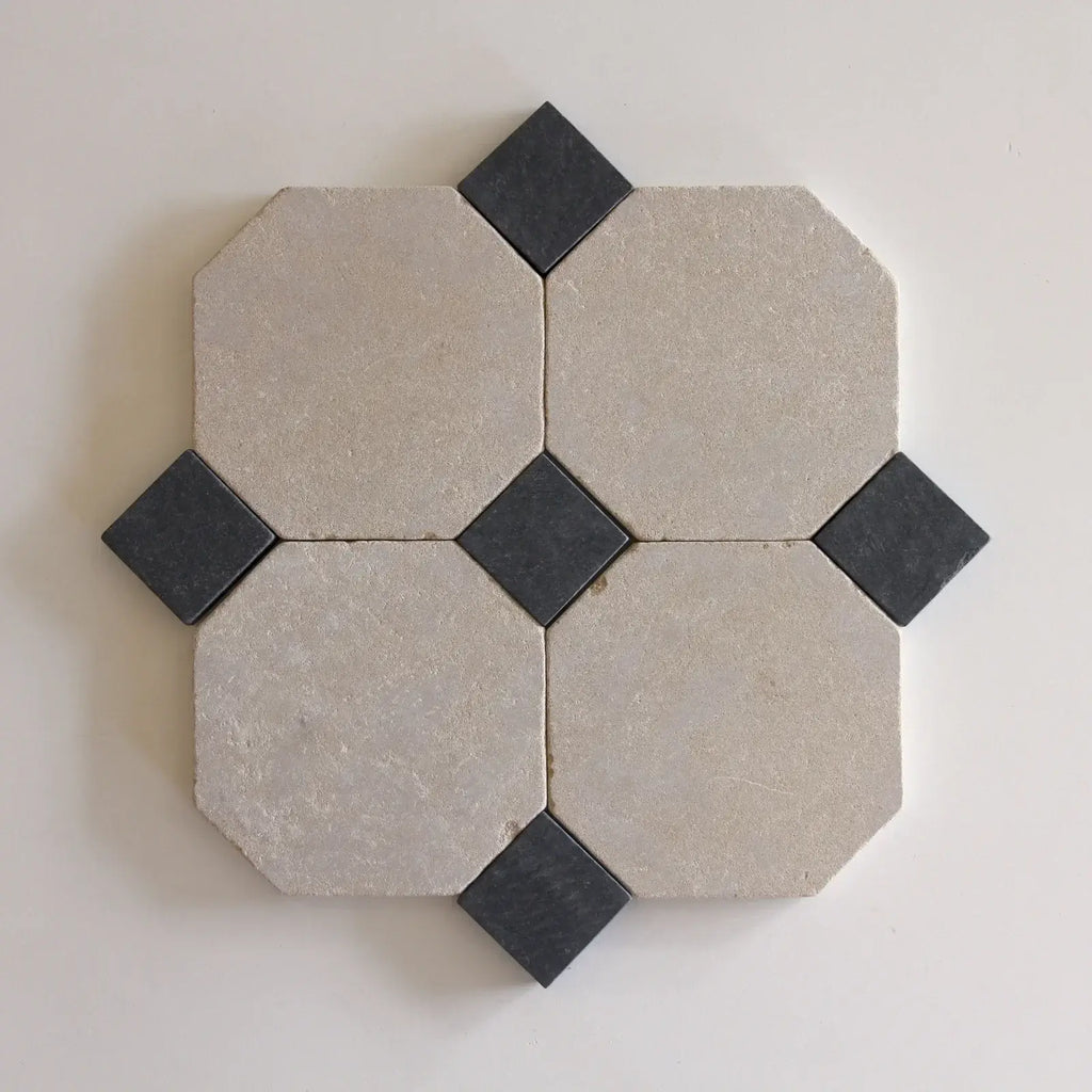 Meknes & Black 8"x8" Octagon Matte by Tilesofezra