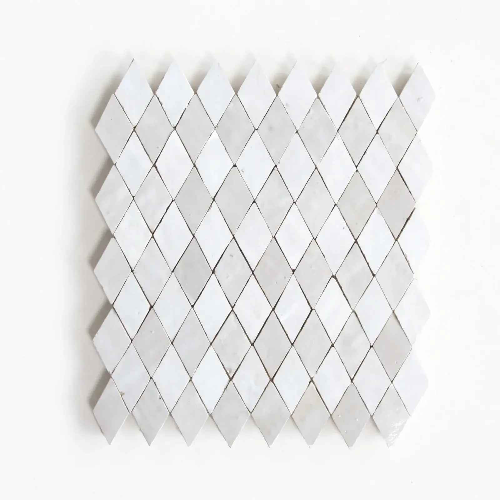 Snow & Dust - Moroccan Zellige Diamond Mosaic by Tilesofezra