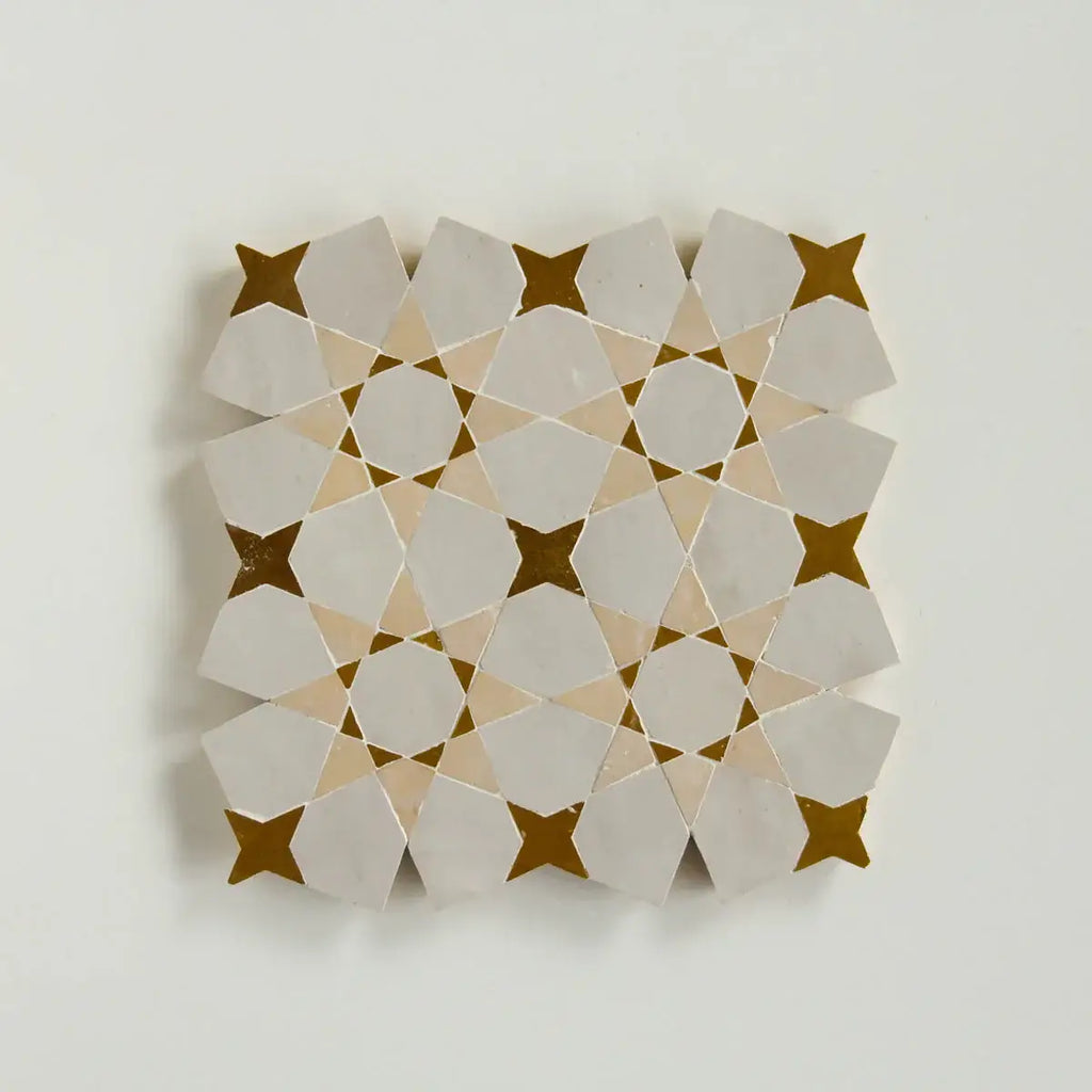 Dust, Manuka & Clay - Moroccan Zellige Star & Flower Mosaic by Tilesofezra