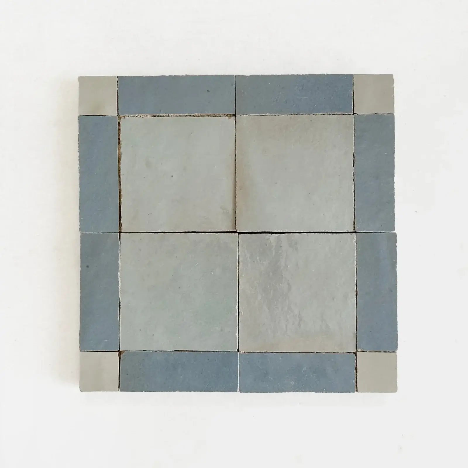 Duck Egg Blue, Clear Sky & Chameleon - Moroccan Zellige Square Mosaic by Tilesofezra