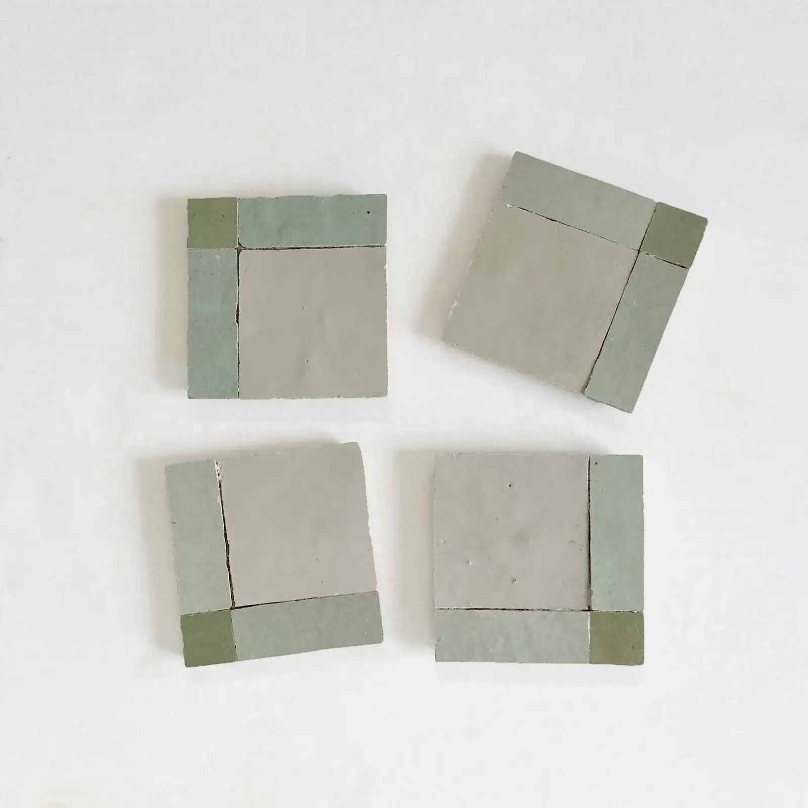 Moss, Avocado & Chameleon - Moroccan Zellige Square Mosaic by Tilesofezra