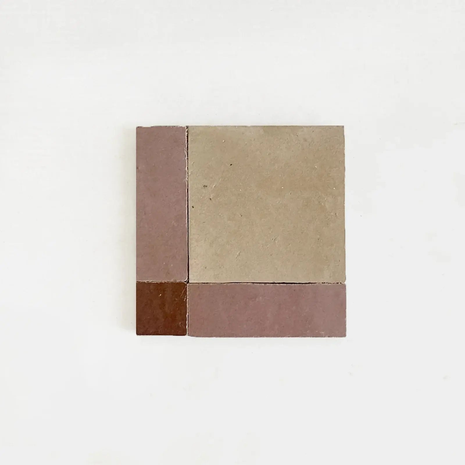 Clay, Moroccan Pink & Rust - Moroccan Zellige Square Mosaic by Tilesofezra