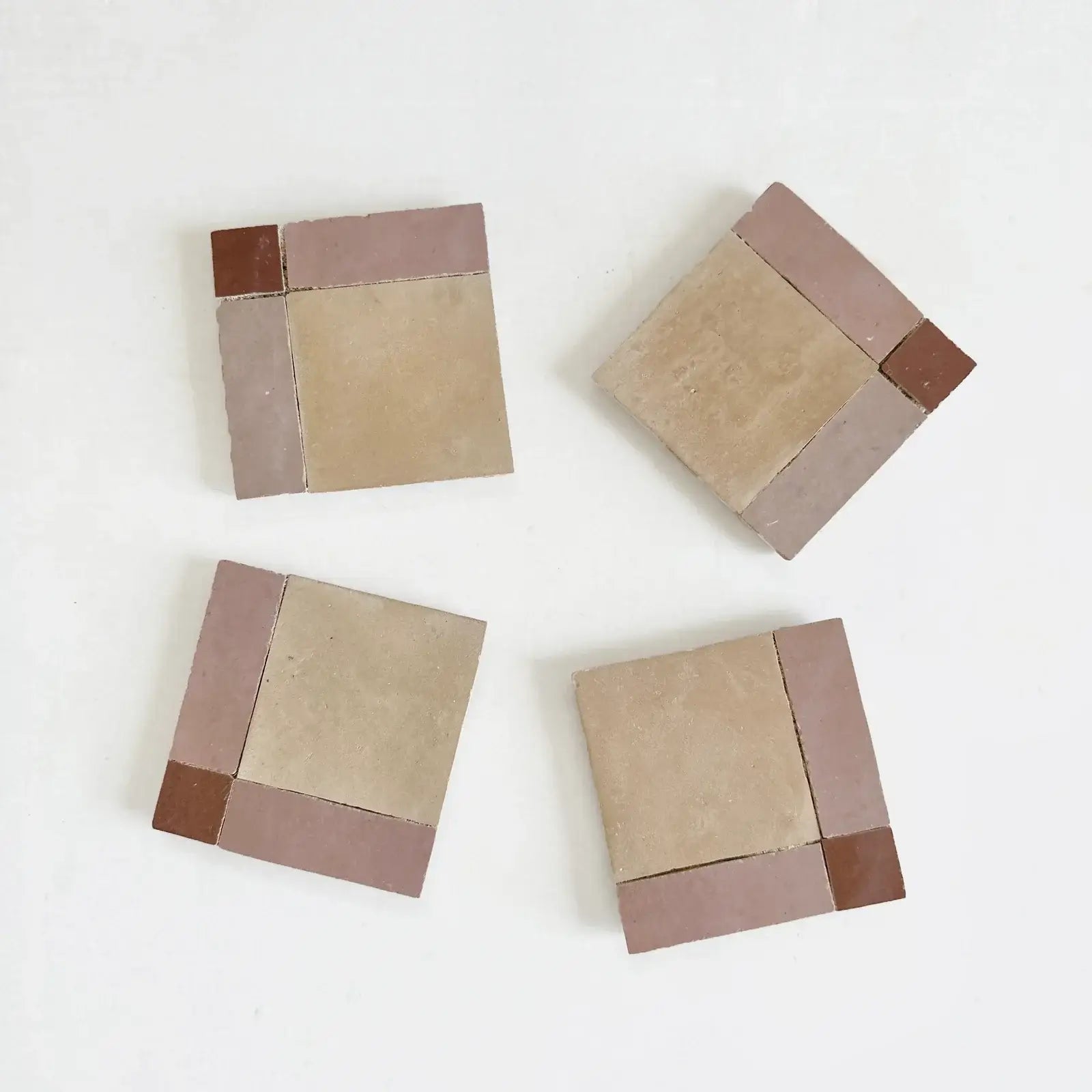 Clay, Moroccan Pink & Rust - Moroccan Zellige Square Mosaic by Tilesofezra