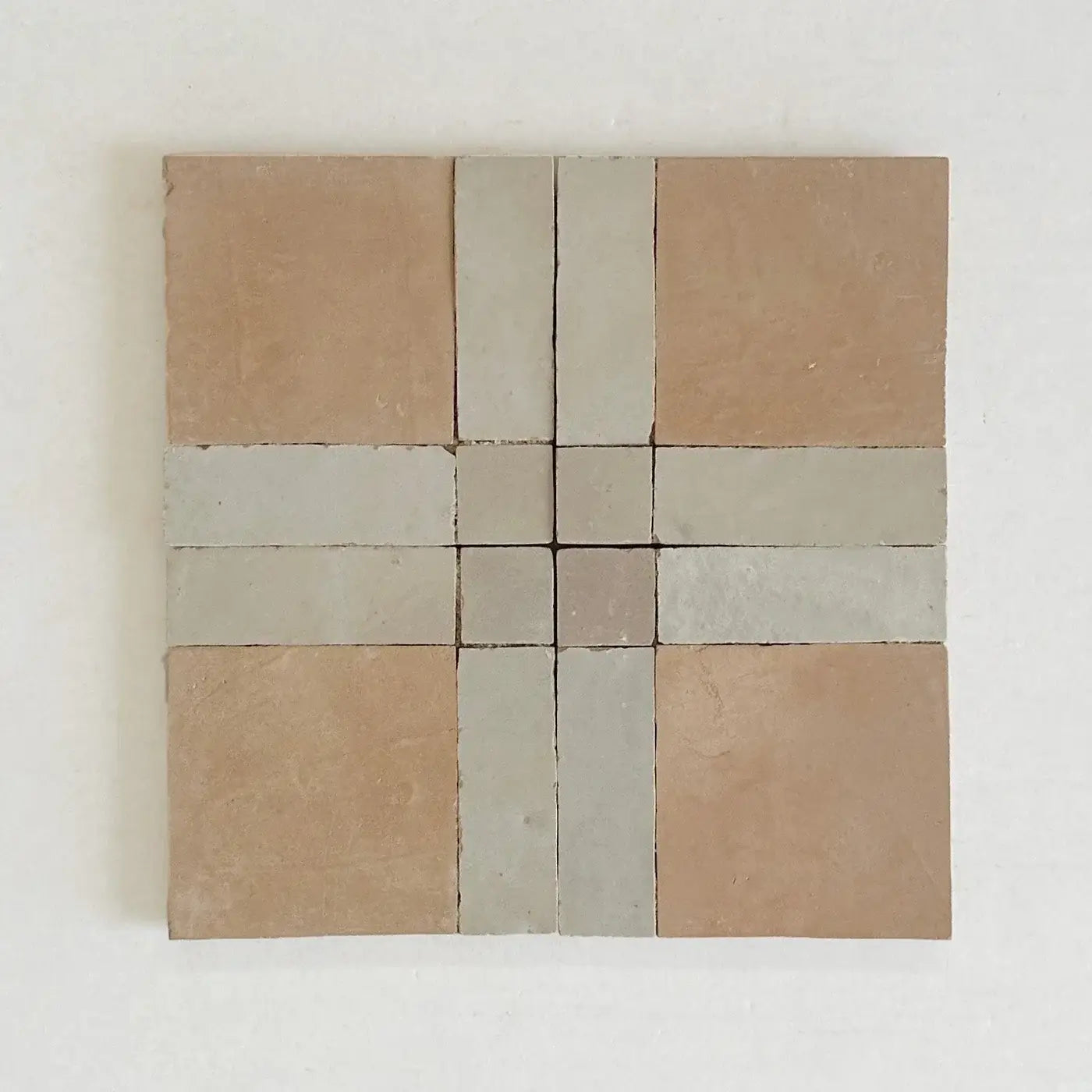 Clay, Oat & Dust - Moroccan Zellige Square Mosaic by Tilesofezra