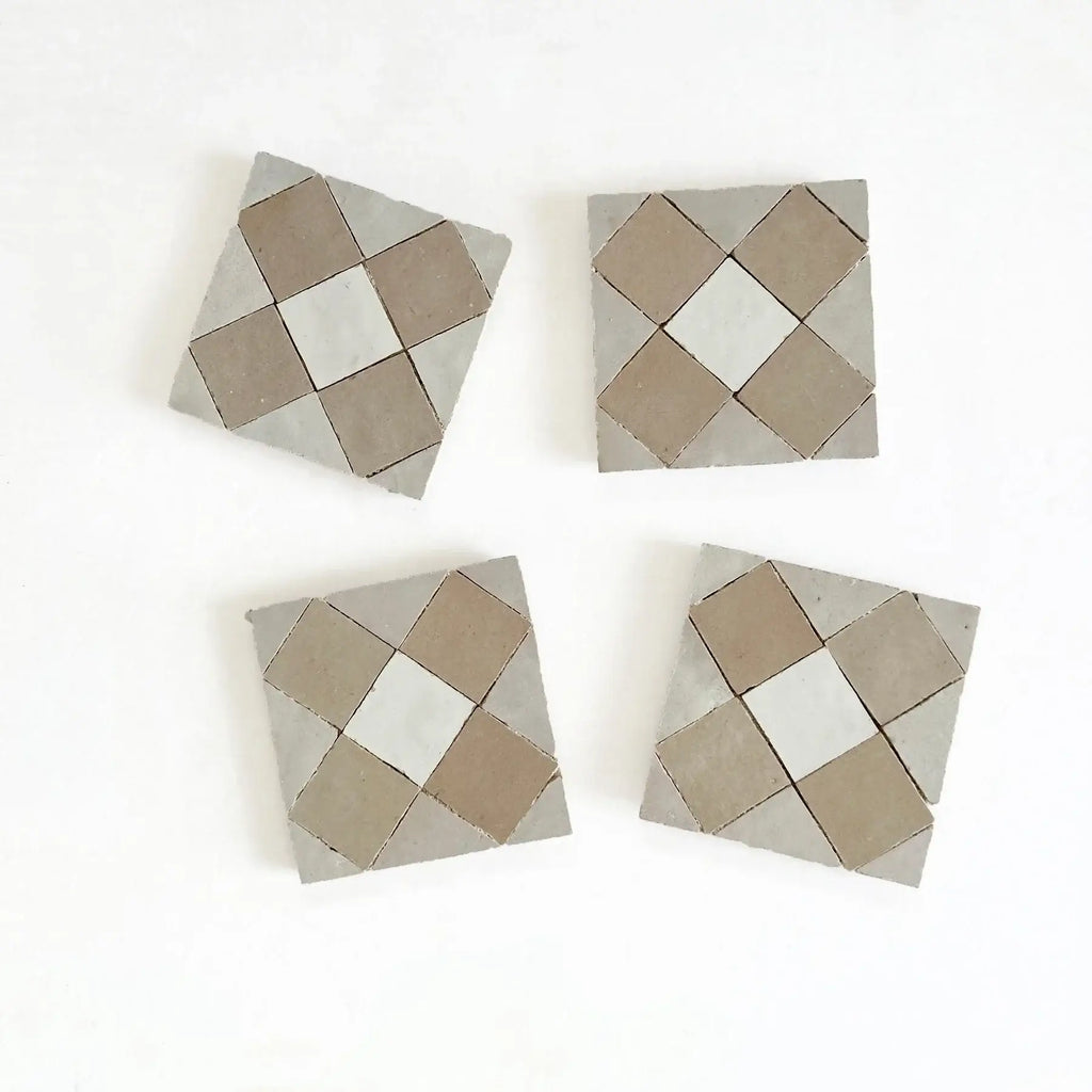 Oat, Latte Snow Zellige 4"x4" by Tilesofezra