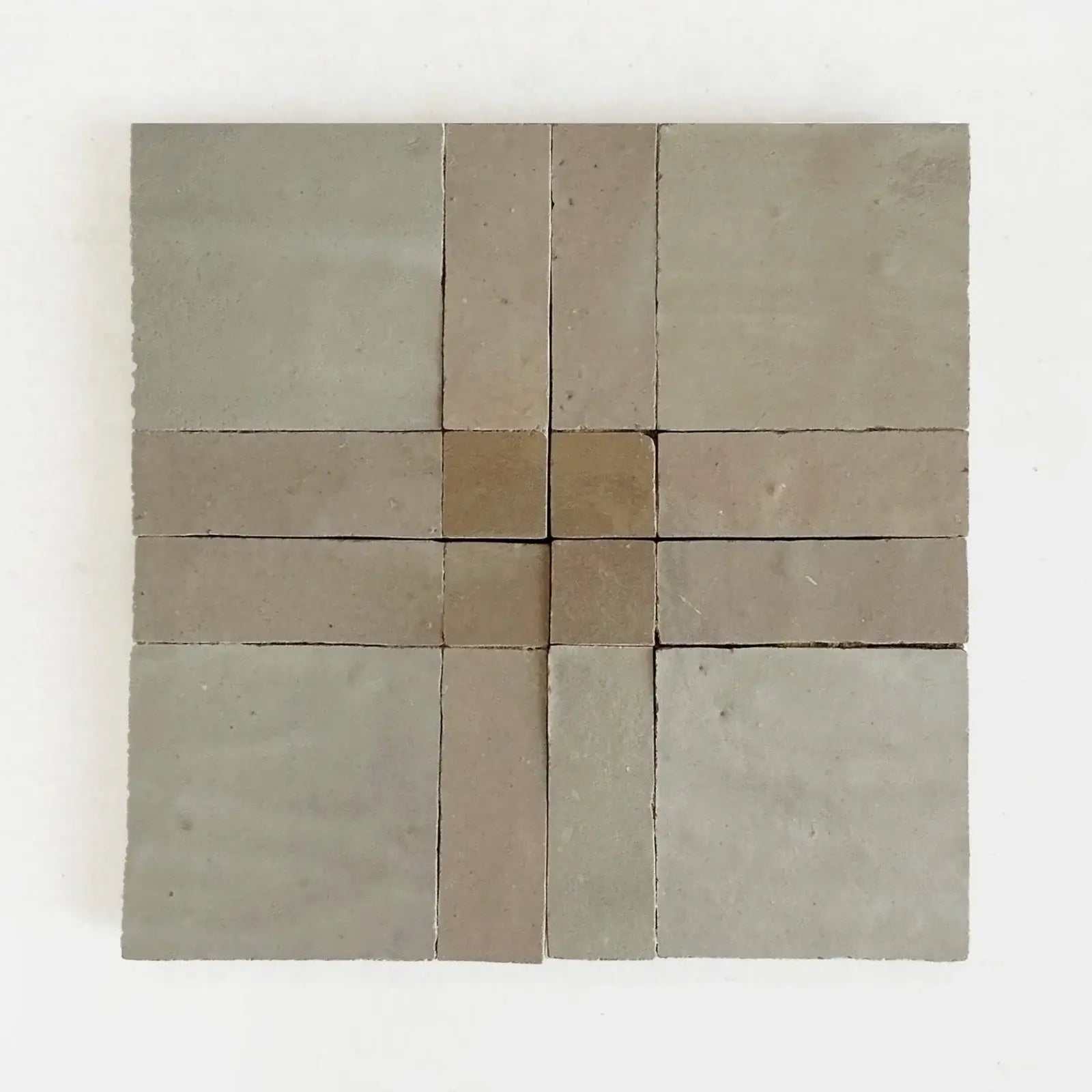 Latte, Oat & Dust - Moroccan Zellige Square Mosaic by Tilesofezra