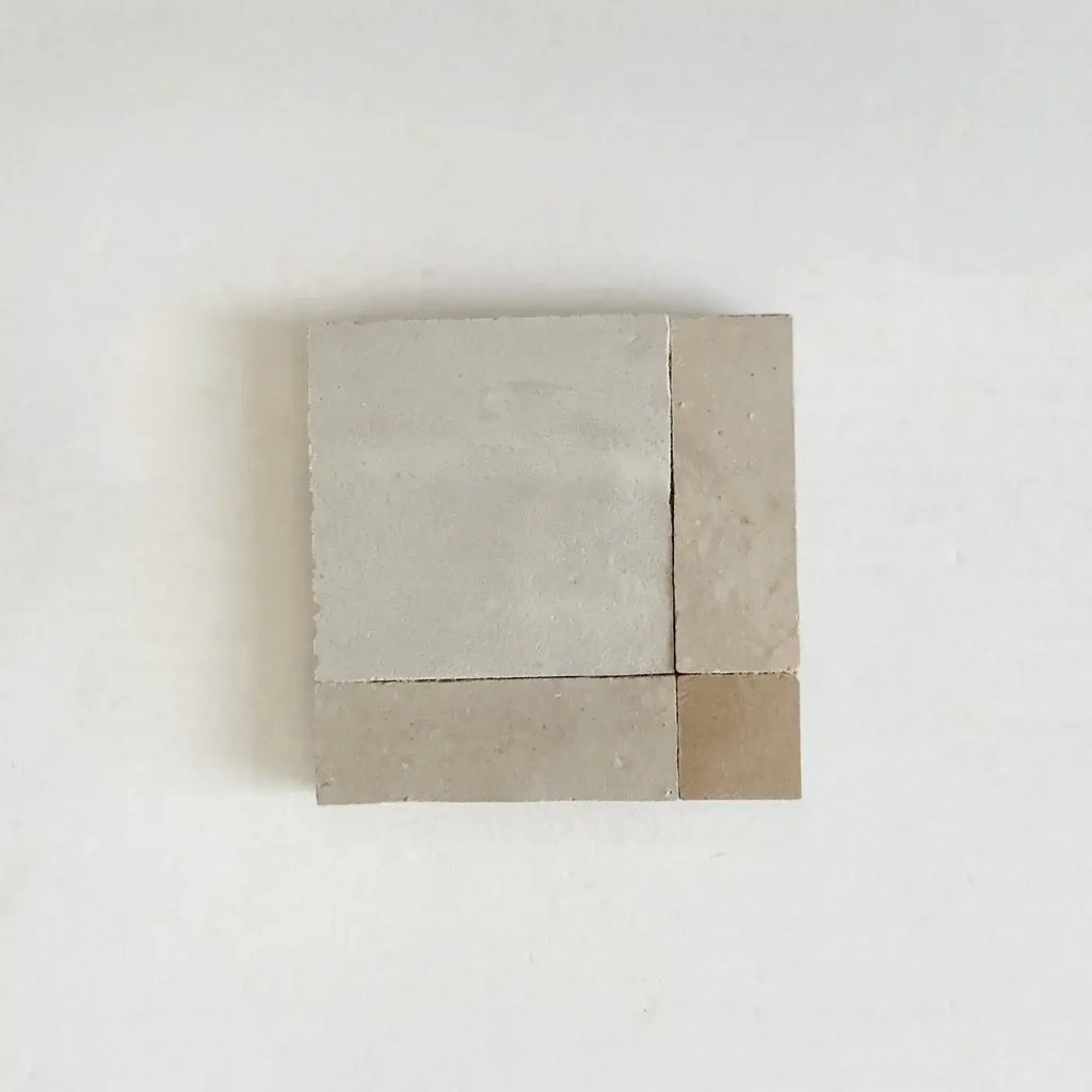 Latte, Oat & Dust - Moroccan Zellige Square Mosaic by Tilesofezra