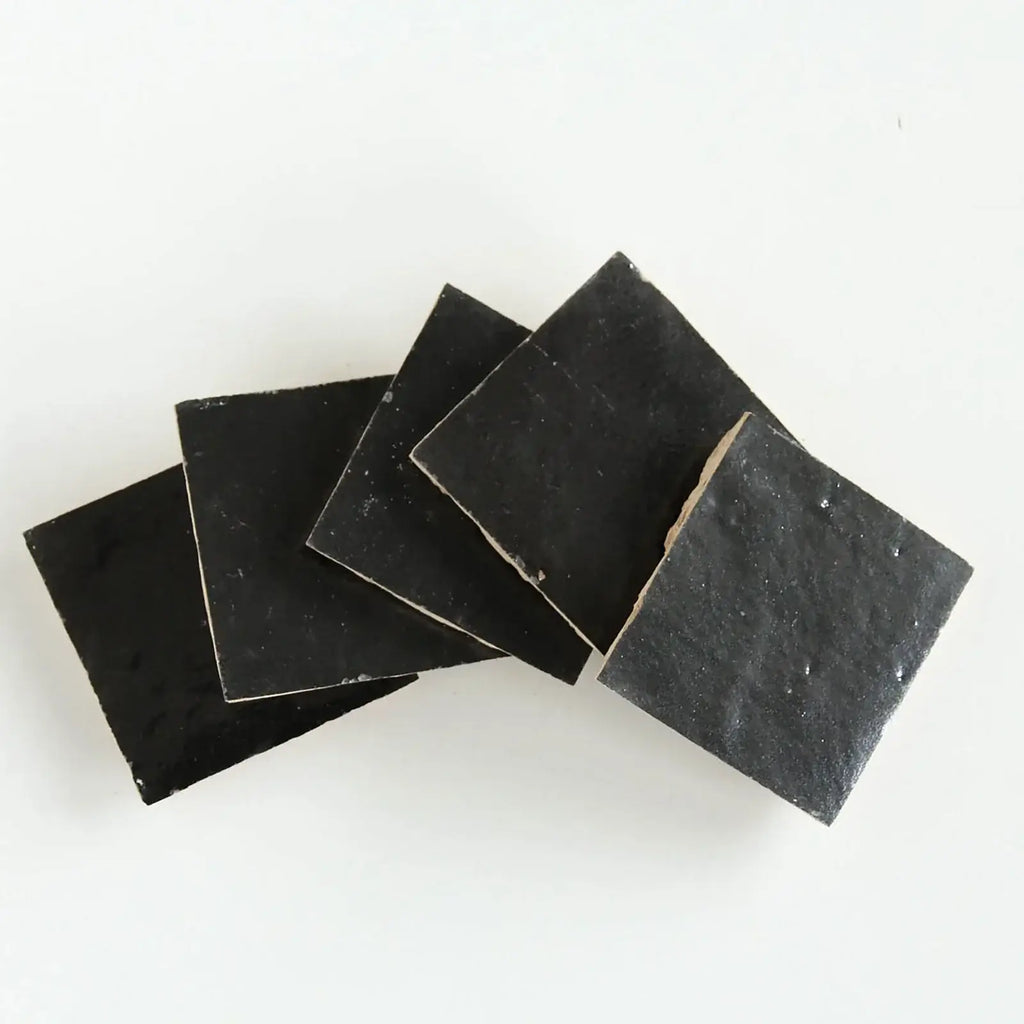 Black Zellige 4"x4" by Tilesofezra