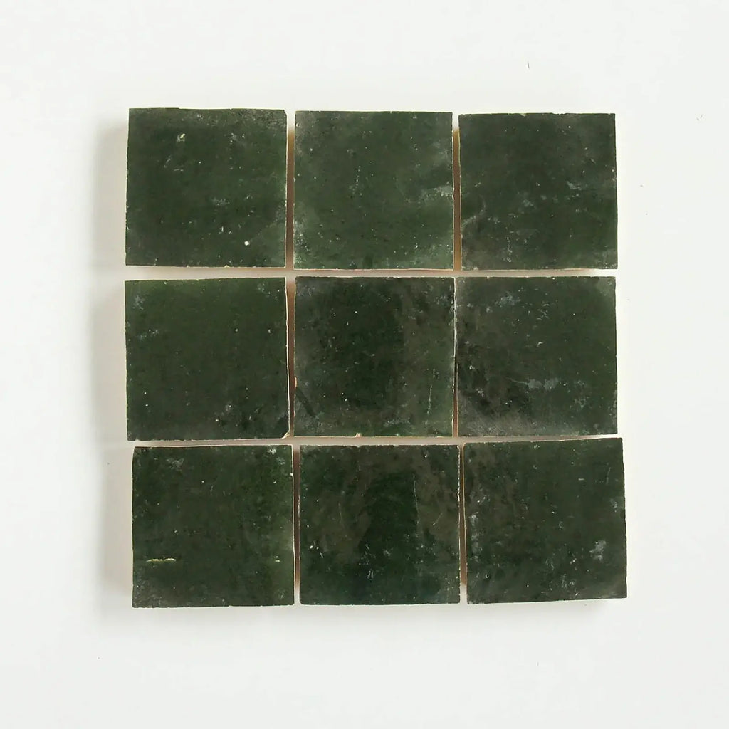 Dark Green Zellige 4"x4" by Tilesofezra