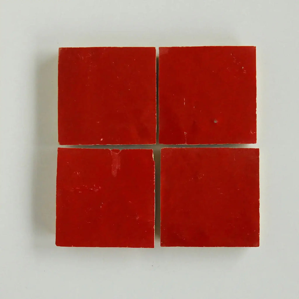 Jungle Red Zellige 4"x4" by Tilesofezra