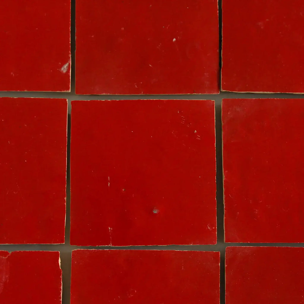 Jungle Red Zellige 4"x4" by Tilesofezra