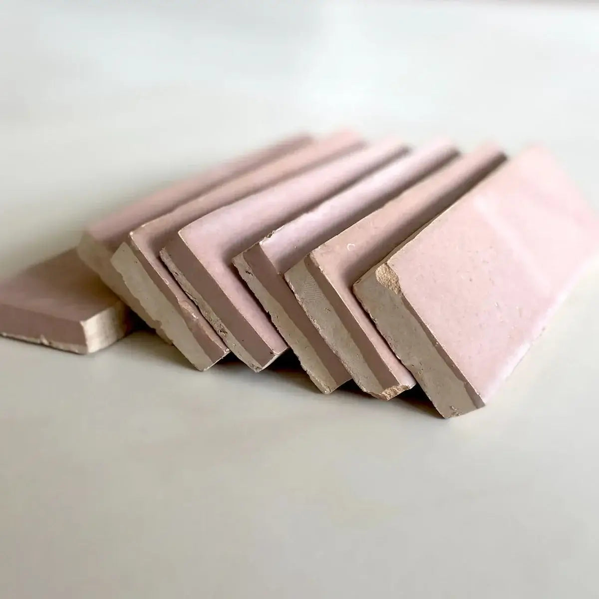 Thin Moroccan Pink Bejmat 6"x2" by Tilesofezra