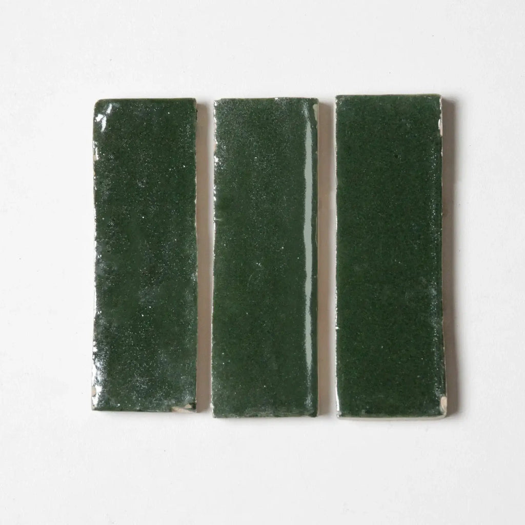 Thin Dark Green Bejmat 6"x2" by Tilesofezra