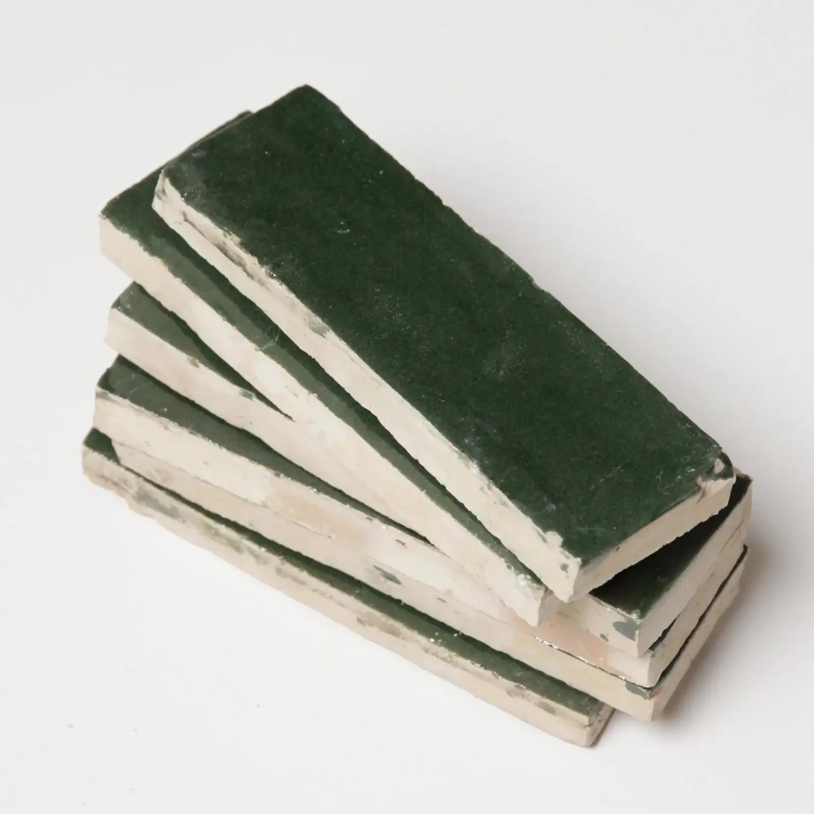Thin Dark Green Bejmat 6"x2" by Tilesofezra