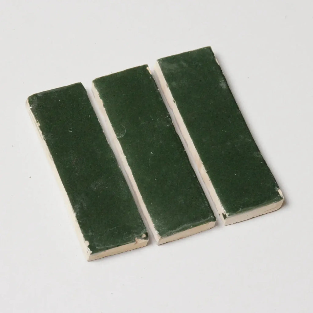 Thin Dark Green Bejmat 6"x2" by Tilesofezra