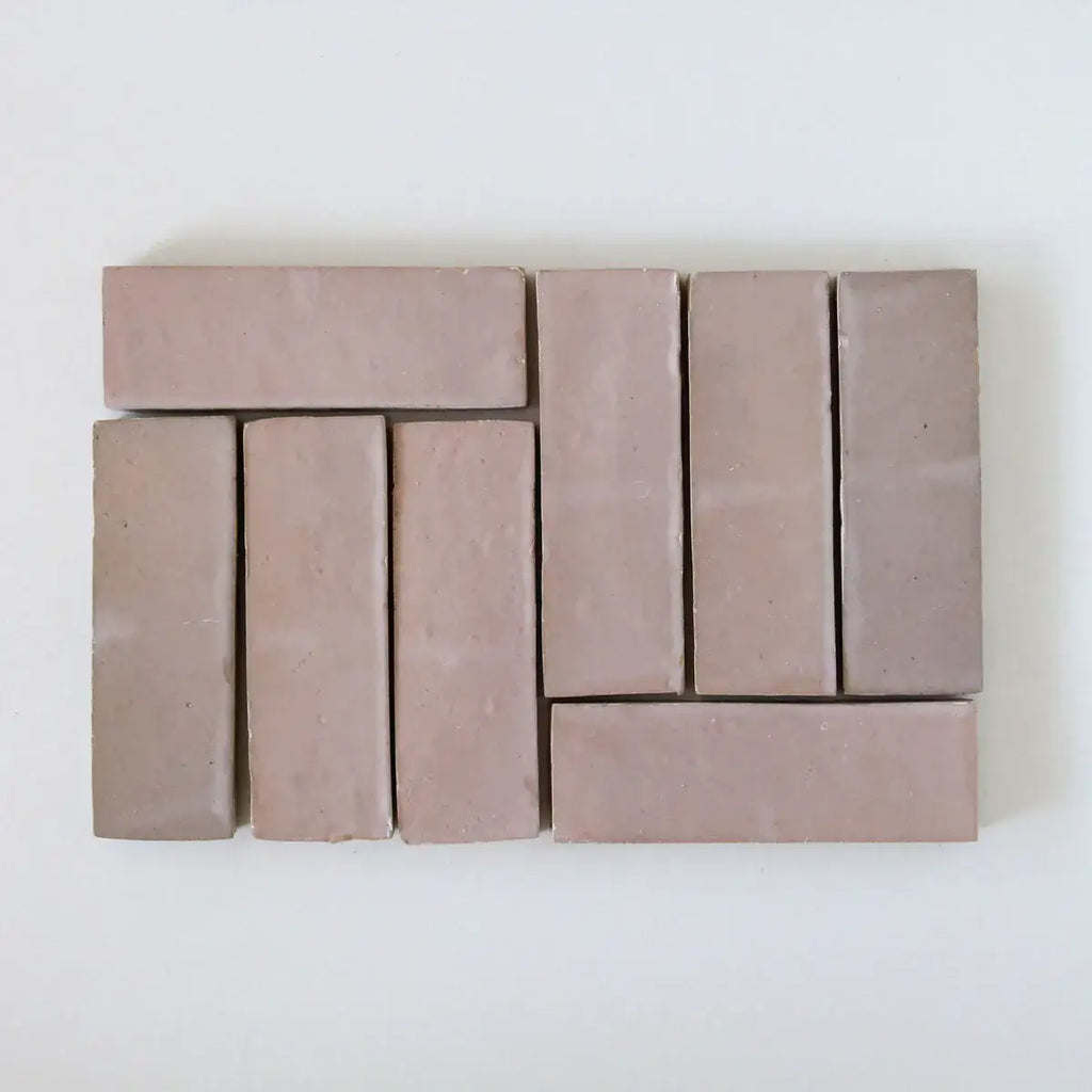 Thin Moroccan Pink Bejmat 6"x2" by Tilesofezra