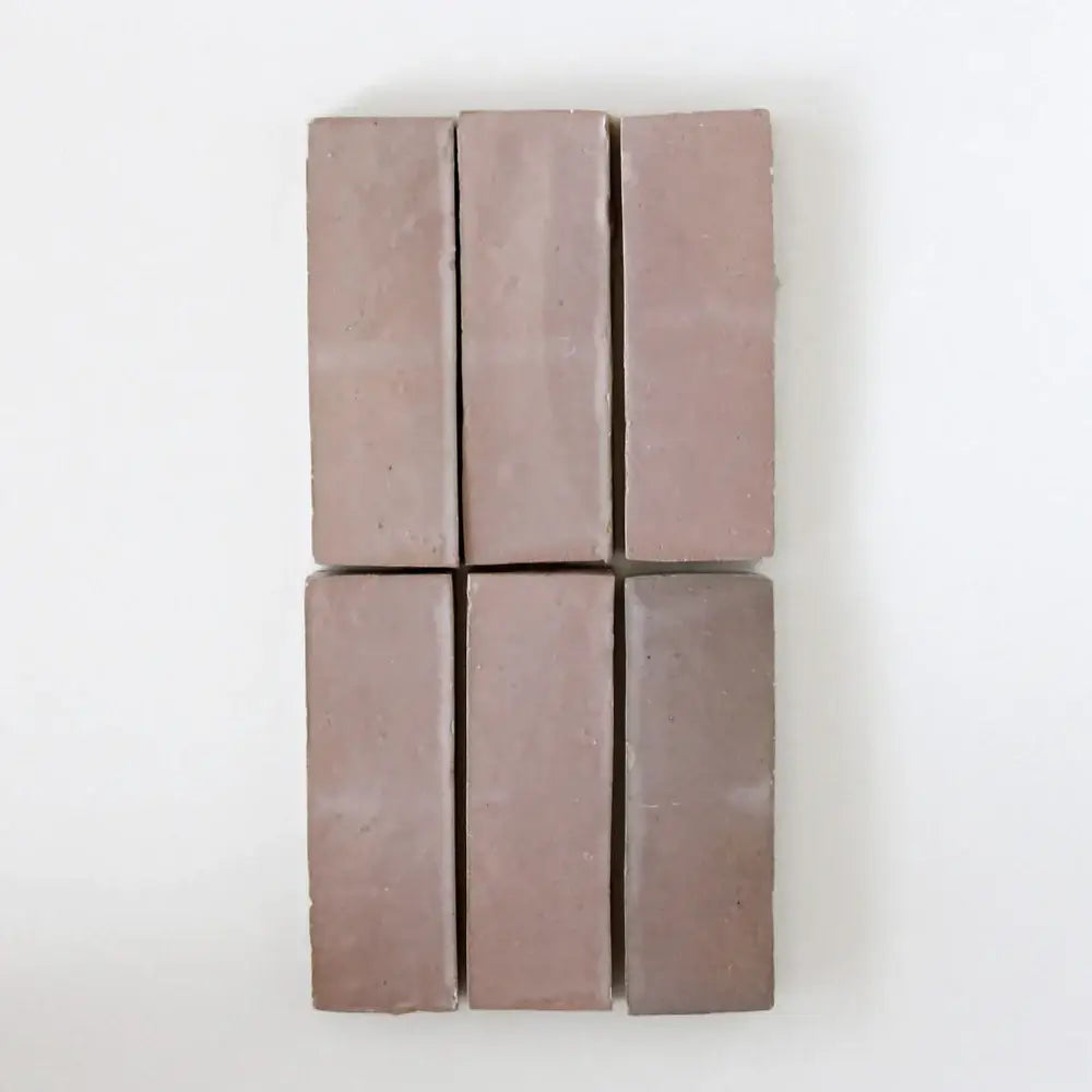 Thin Moroccan Pink Bejmat 6"x2" by Tilesofezra