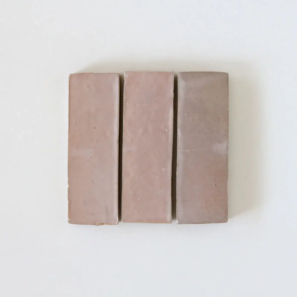 Thin Moroccan Pink Bejmat 6"x2" by Tilesofezra