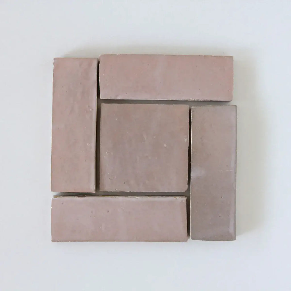 Thin Moroccan Pink Bejmat 6"x2" by Tilesofezra