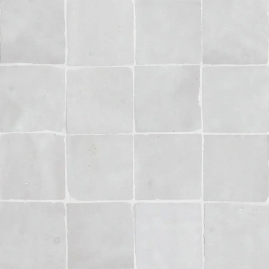 Snow - Moroccan Zellige Stars Mosaic by Tilesofezra