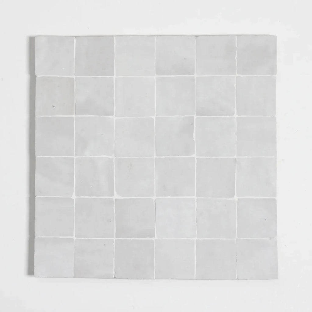 Snow - Moroccan Zellige Stars Mosaic by Tilesofezra