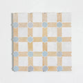 Snow, Clay & Duck Egg Blue - Star & Checkerboard Mosaic 12"x12" by Tilesofezra