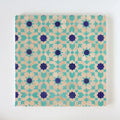 Clay, Poseidon and Cobalt - Moroccan Zellige Flower Mosaic by Tilesofezra