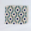 Snow, Clay, Royal Blue and Peacock - Moroccan Zellige Flower Mosaic by Tilesofezra