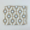 Snow, Clay & Clear Sky - Moroccan Zellige Flower Mosaic by Tilesofezra