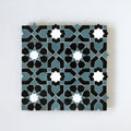 Snow, Black & Peacock - Moroccan Zellige Flower Mosaic by Tilesofezra