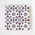 Snow, Blue Grass & Eggplant - Moroccan Zellige Flower Mosaic by Tilesofezra