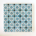 Snow, Black & Peacock - Moroccan Zellige Star & Flower Mosaic by Tilesofezra