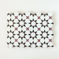 Snow, Black & Eggplant - Moroccan Zellige Star & Flower Mosaic by Tilesofezra