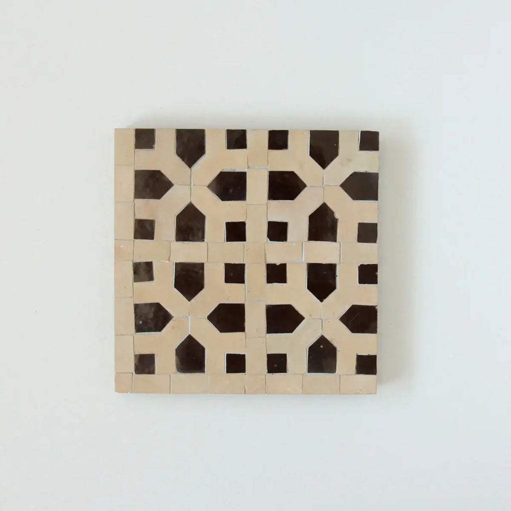 Clay & Chocolate - Moroccan Zellige Octagon Mosaic by Tilesofezra