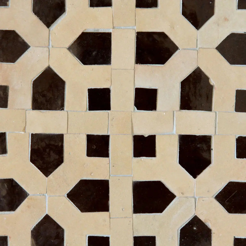 Clay & Chocolate - Moroccan Zellige Octagon Mosaic by Tilesofezra