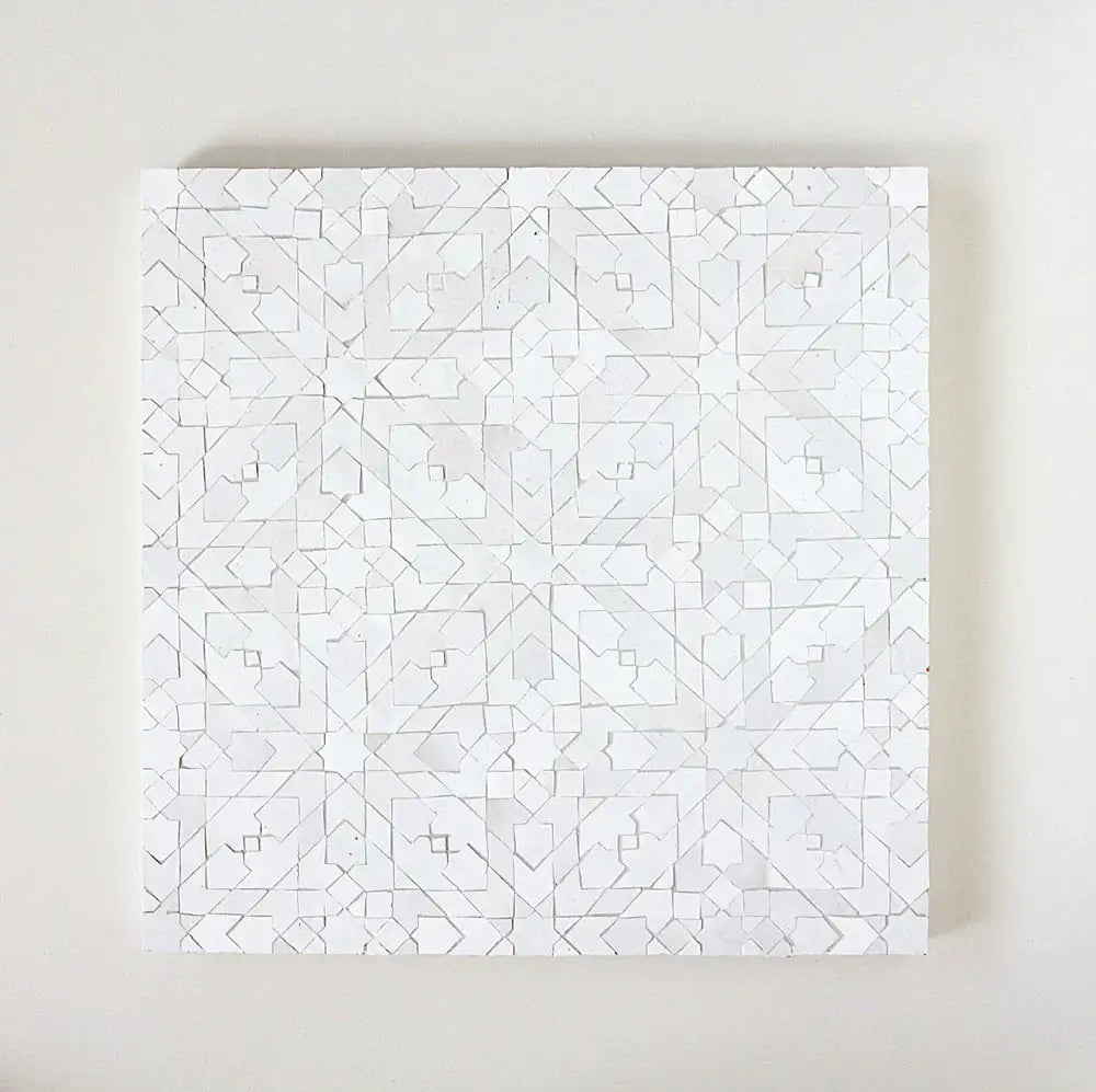 Moroccan Zellige Snowflake Mosaic by Tilesofezra