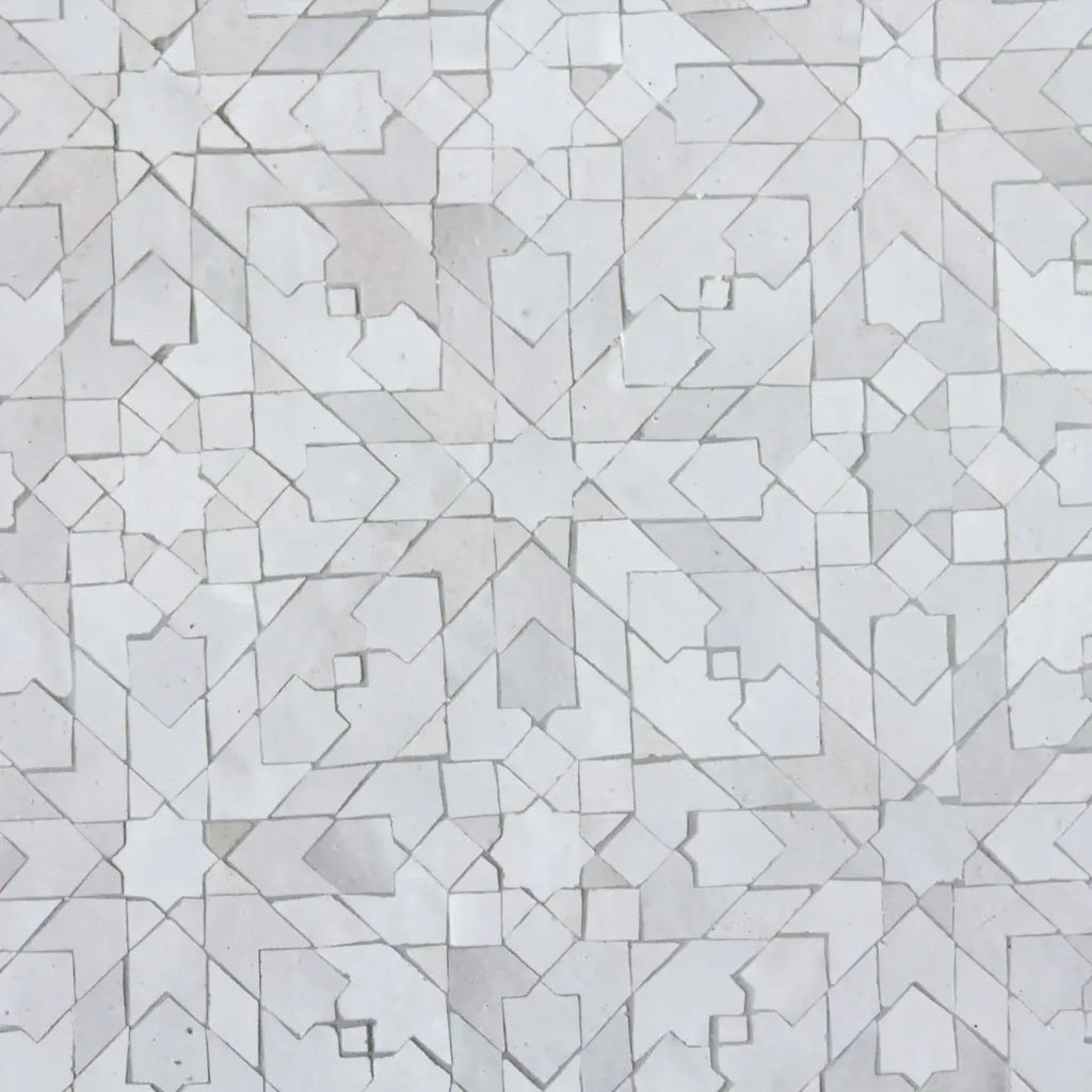 Moroccan Zellige Snowflake Mosaic by Tilesofezra
