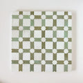 Snow & Avocado - Star & Checkerboard Mosaic 12"x12" by Tilesofezra