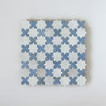 Snow & Blue Grass - Star & Cross Mosaic 12"x12" by Tilesofezra