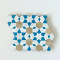 Snow, Clay & Teal - Moroccan Zellige Stars Mosaic by Tilesofezra
