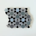 Blue Grass, Powder, Ash Grey & Powder - Moroccan Zellige Stars Mosaic by Tilesofezra